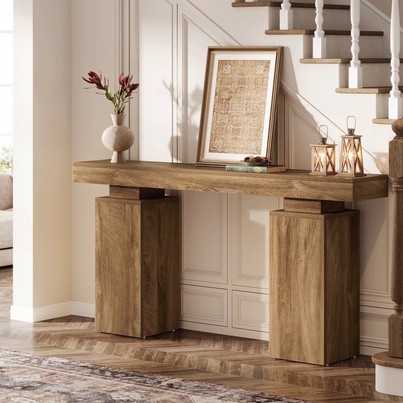 63" Wooden Foyer Stand Console Table for Entryway and Hallway